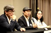 Philippine Chamber of Cooperatives Inc. leaders Edwin Bustillos (left), secretary general; Noel Raboy (center), chairperson; and Marlene Sindayen, vice chairperson/trustee, discuss the cooperative sector’s push for greater participation in national governance.
