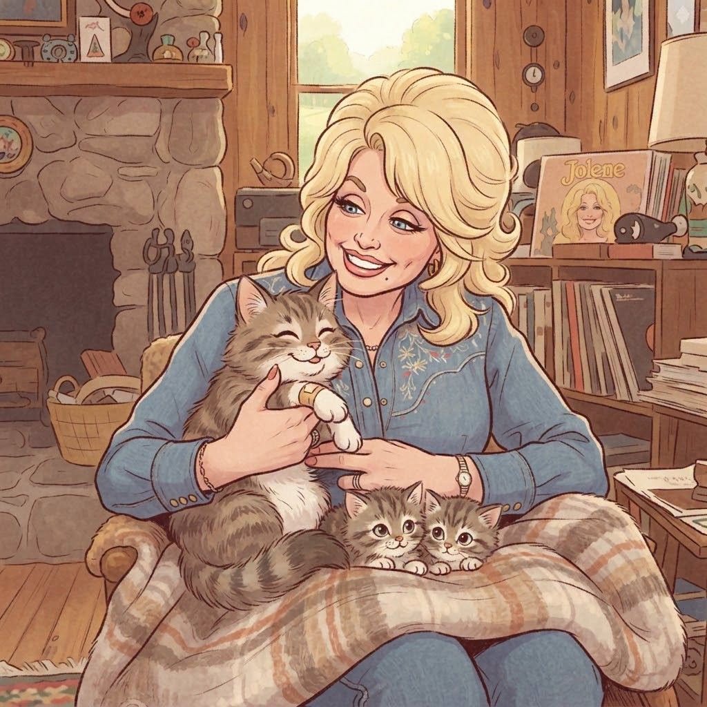 Dolly Parton with Trampolina.