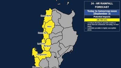 PAGASA: Heavy rains to lash parts of Luzon, Visayas through 5 September