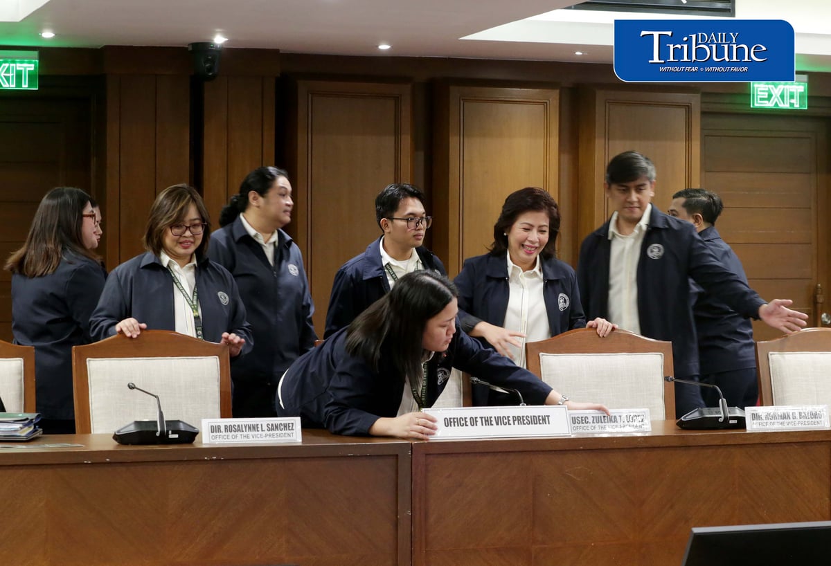 (September 02 2026) Staff of the Office of the Vice President led by Usec. Atty. Zuleika Lopez, present during the House Committee on Appropriations hearing for the budget deliberations of the Office of the Office of the Vice President on Wednesday September 2 2026, the OVP has proposed a P785.204-million budget for 2027, 11.7% lower than its P889.236-million appropriated budget for 2026. Photo/Analy Labor