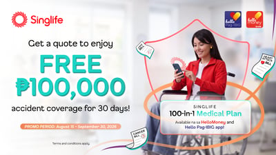 AUB, Singlife offer free P100K accident coverage