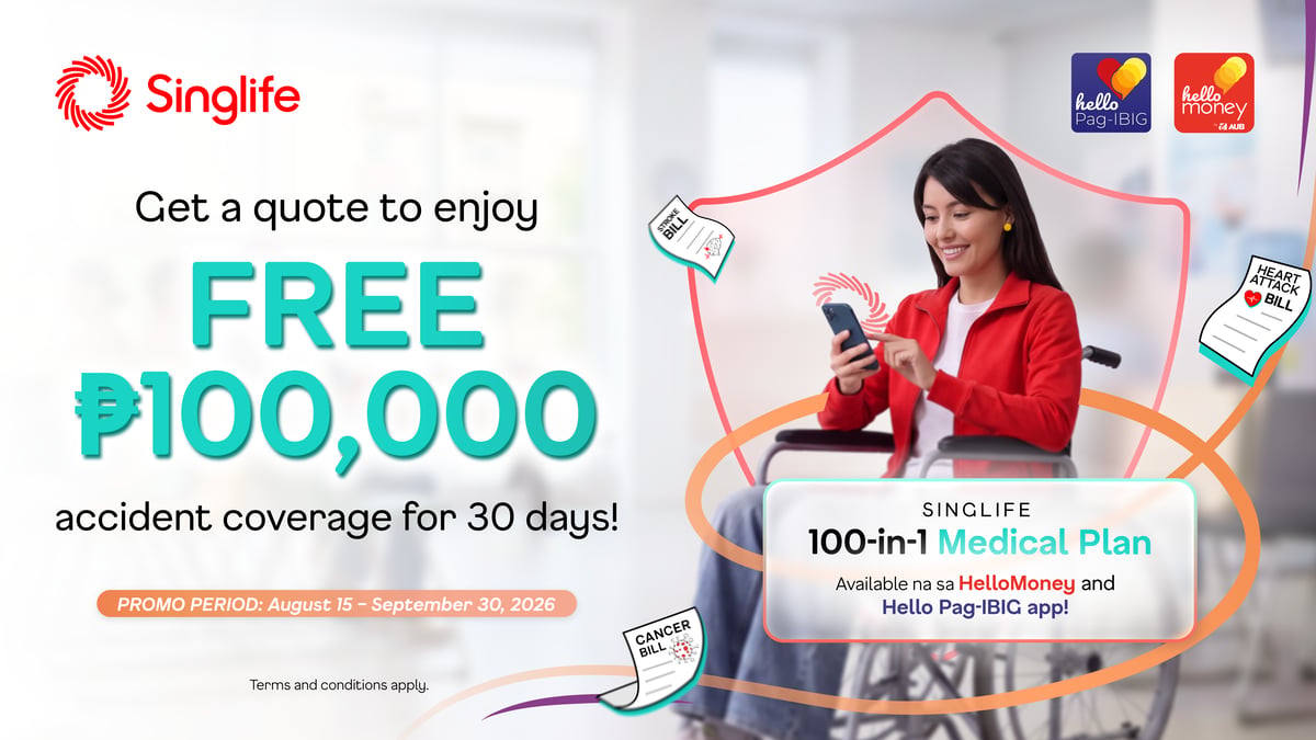 AUB, Singlife offer free P100K accident coverage