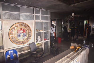 BFP INSPECTS FIRE-DAMAGED MANILA CITY HALL OFFICE