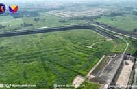 AN aerial view shows the 35-hectare Imus Retarding Basin alongside ongoing road construction in Cavite during a joint inspection by DPWH Region IV-A and local officials.