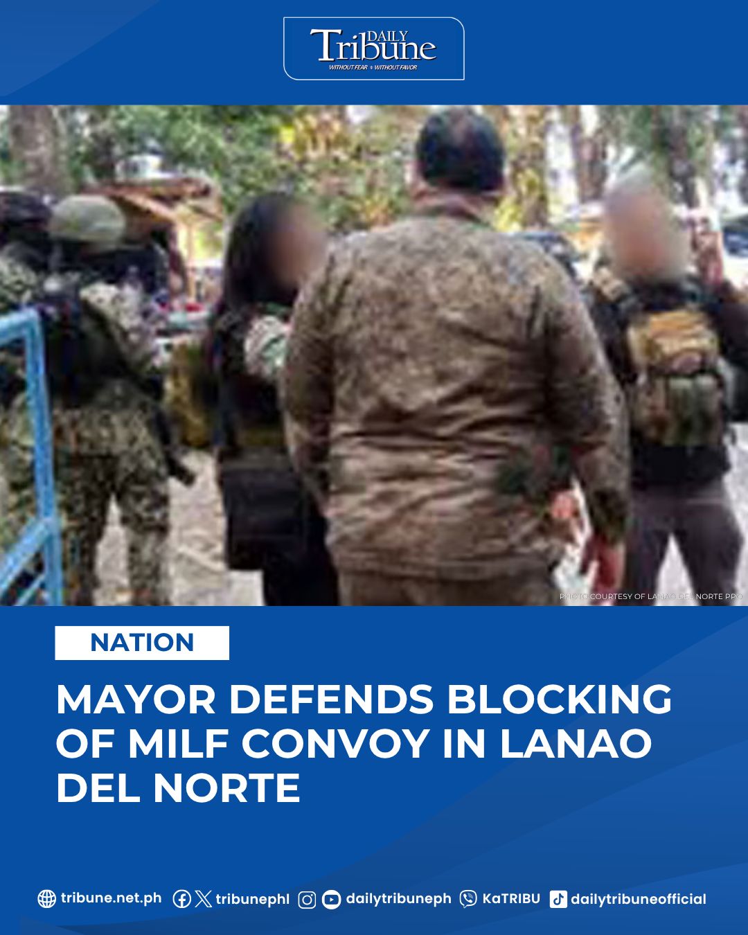 Mayor defends blocking of MILF convoy in Lanao del Norte