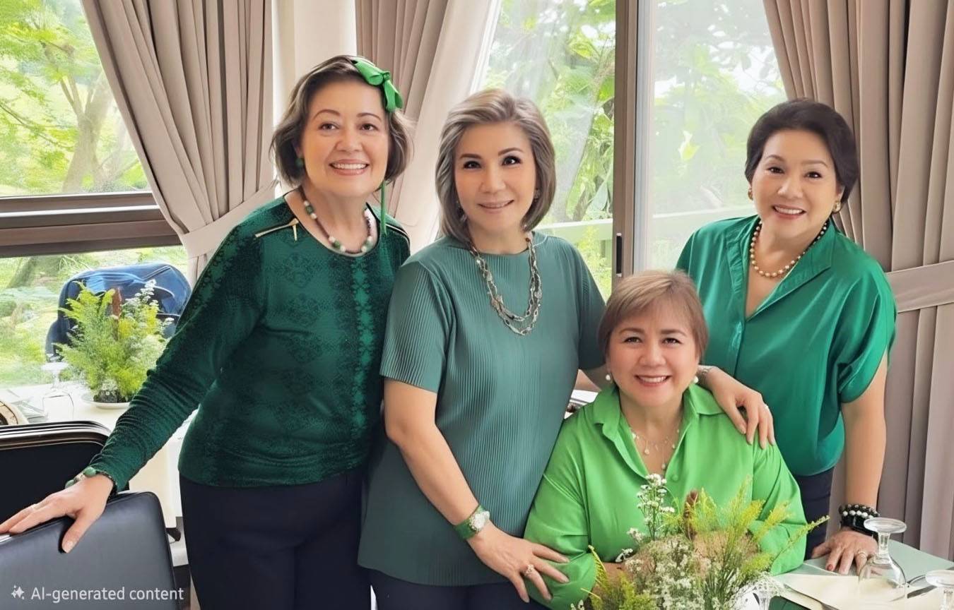 Marian Miranda (seated) with Irma Atillo, Alice Plaza and Marget Villarica.