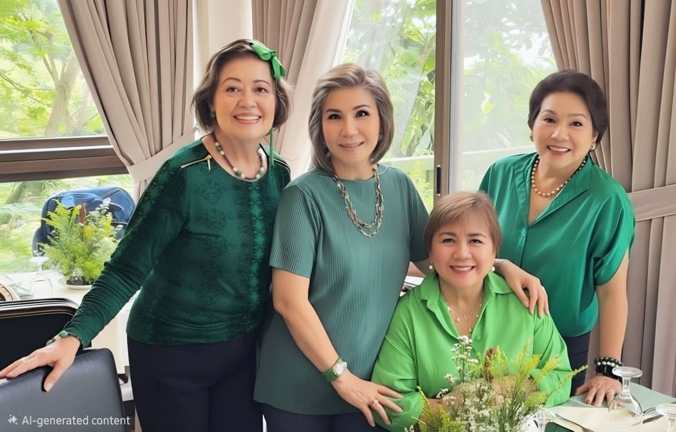 Marian Miranda (seated) with Irma Atillo, Alice Plaza and Marget Villarica.