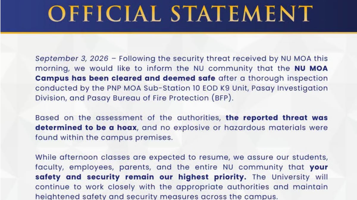 NU-MOA campus marred with ‘bomb threat’