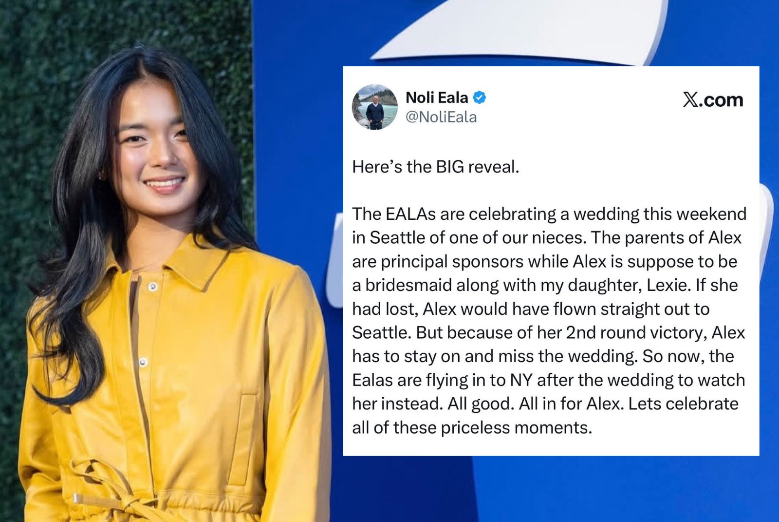 Alex misses family wedding