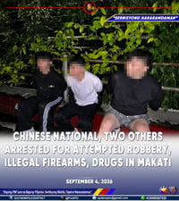 Chinese national, 2 Filipinos nabbed over attempted Makati robbery