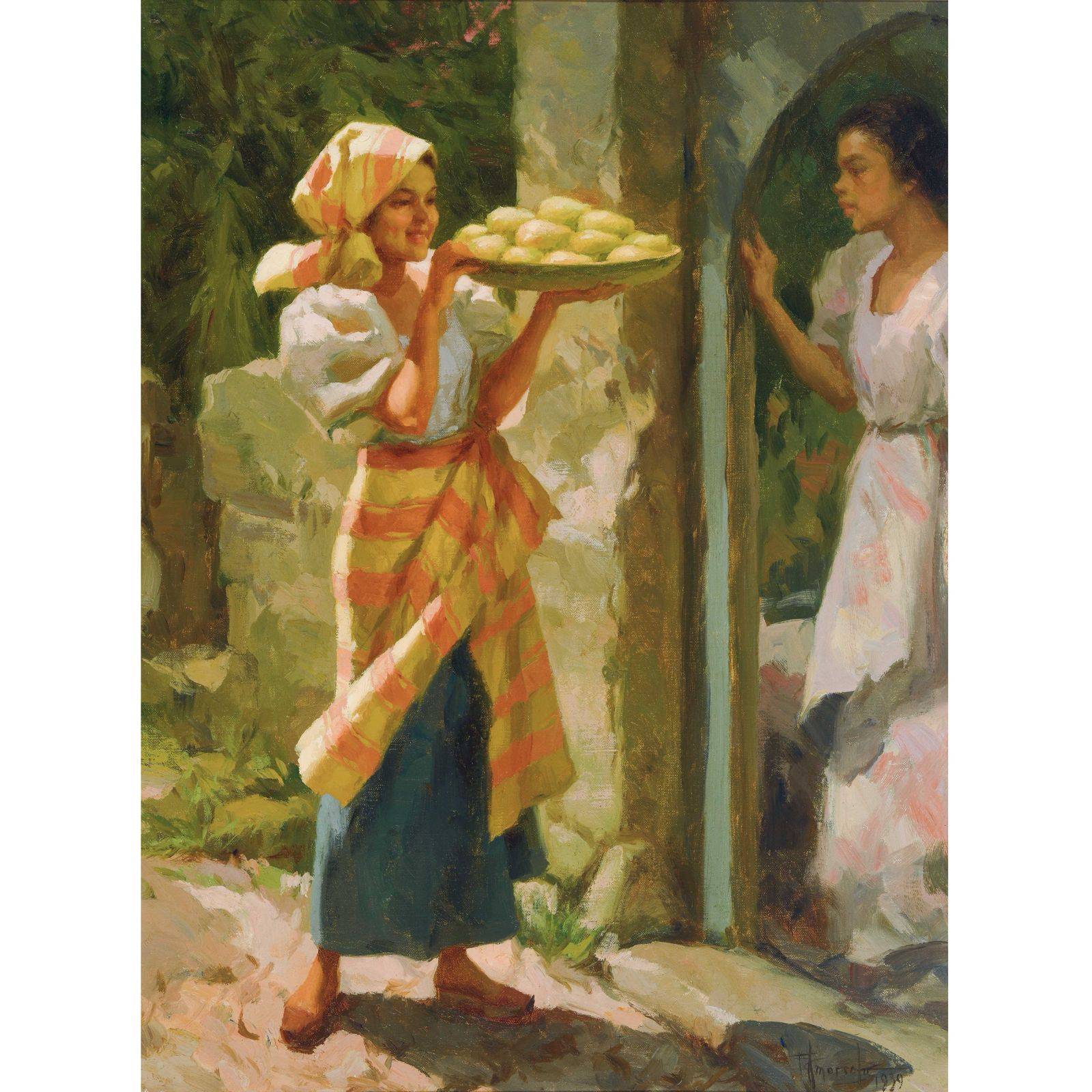 The Fruit Vendors, 1939, Fernando Amorsolo.