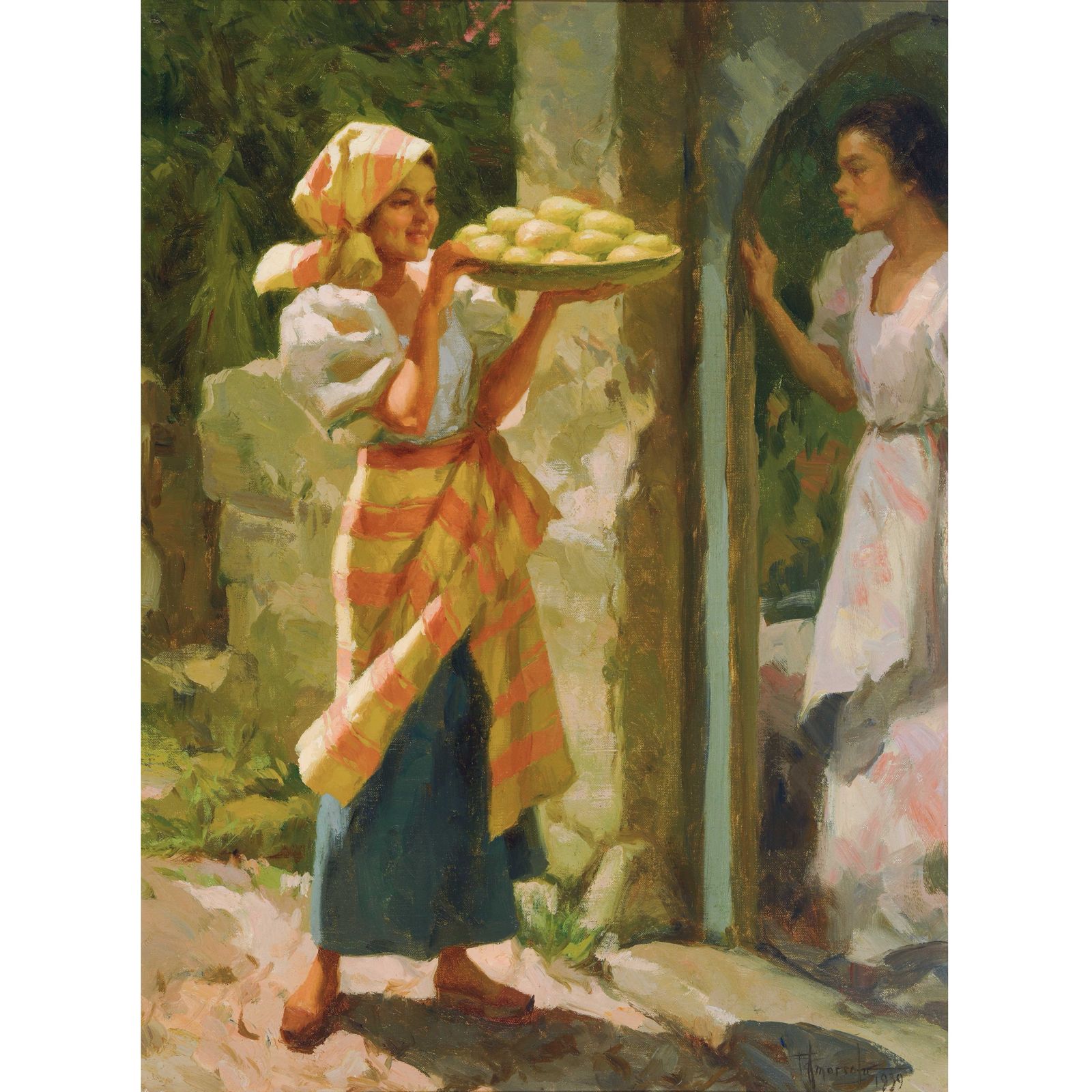 The Fruit Vendors, 1939, Fernando Amorsolo.