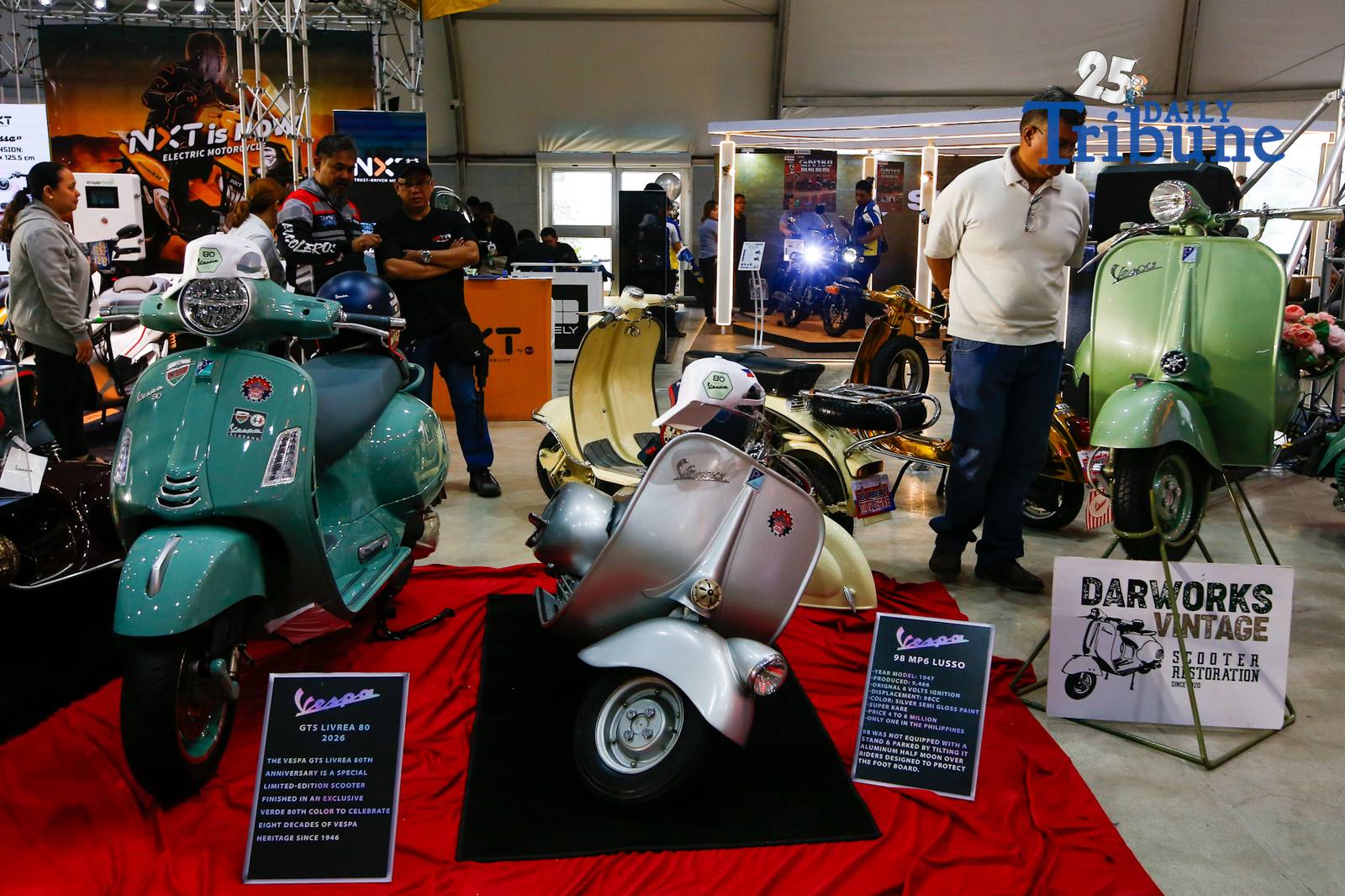 Modern and vintage restored motorcycles are on display during the 9th Philippine Moto Heritage Weekend at Foro de Intramuros in Manila on 05 September 2026. The event showcases the history and culture of Philippine motorcycling, with visitors also given the opportunity to test-ride demo motorcycles.