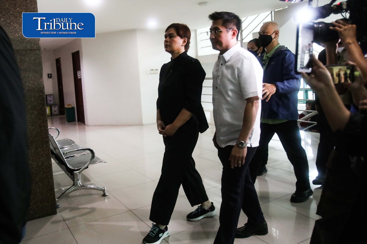 (September 05 2026) Vice President Sara Duterte entered the hall of justice with the member of the media, after the authorities granted her request that she only enter inside the hall of justice with members of the media. Photo/Analy Labor