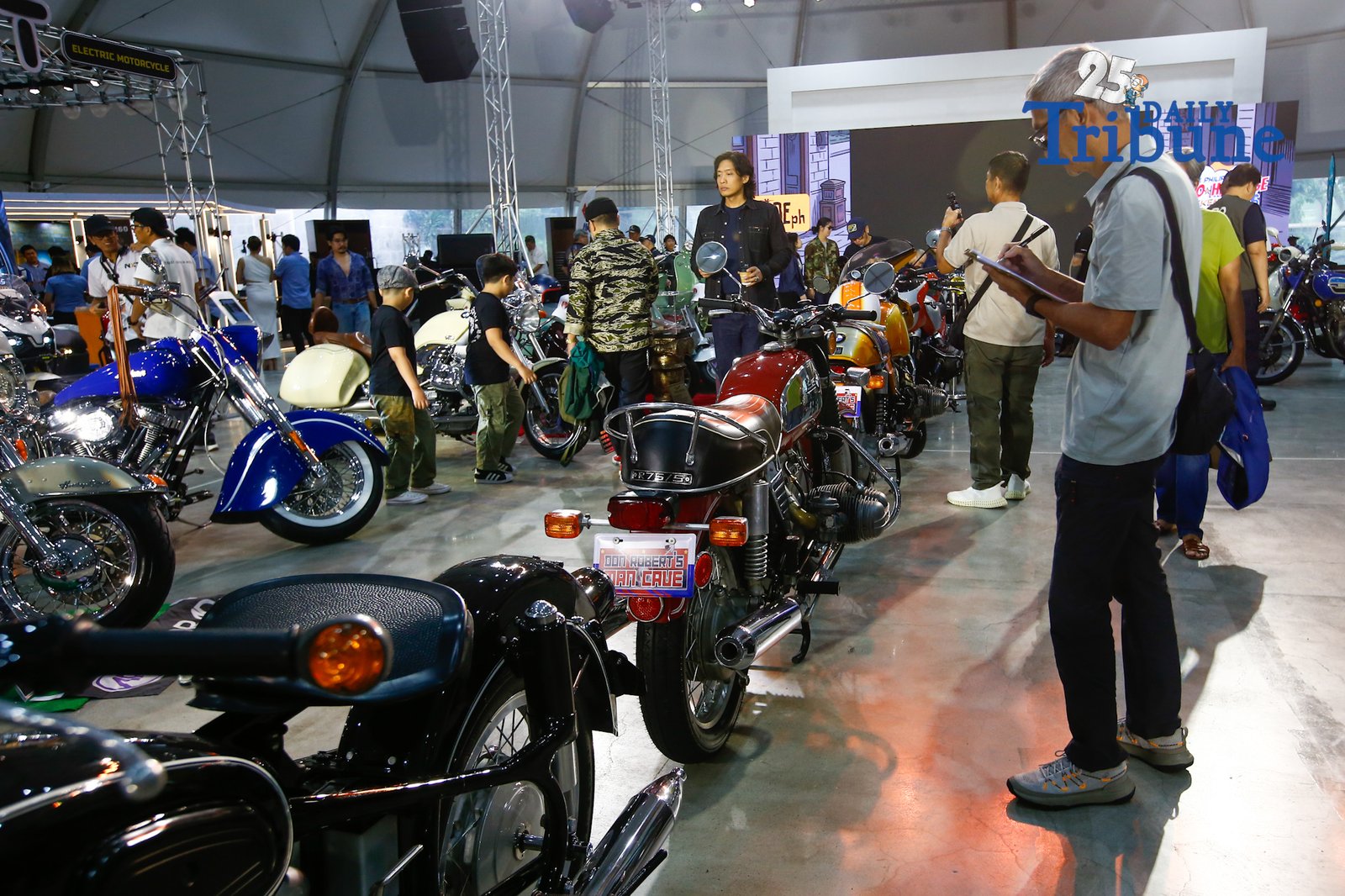 Modern and vintage restored motorcycles are on display during the 9th Philippine Moto Heritage Weekend at Foro de Intramuros in Manila on 05 September 2026. The event showcases the history and culture of Philippine motorcycling, with visitors also given the opportunity to test-ride demo motorcycles.