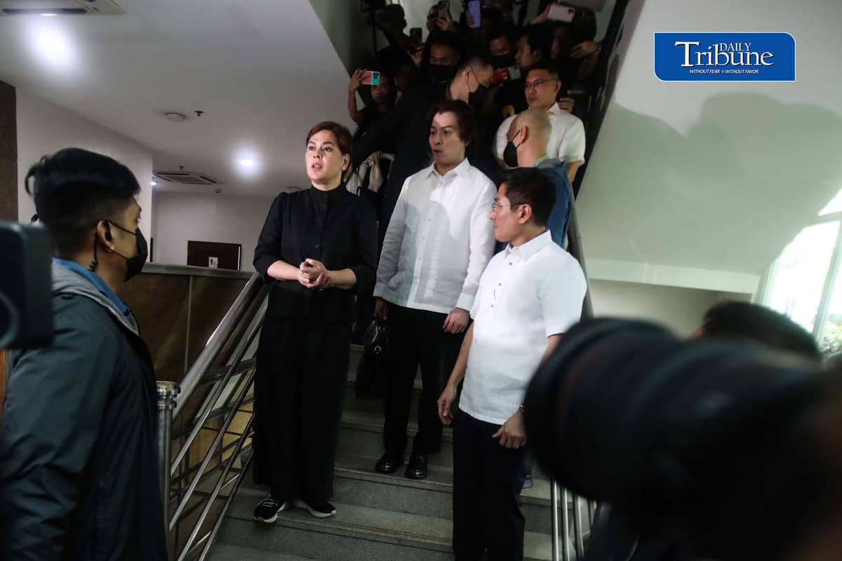 (September 05 2026) Vice President Sara Duterte entered the hall of justice with the member of the media, after the authorities granted her request that she only enter inside the hall of justice with members of the media. Photo/Analy Labor