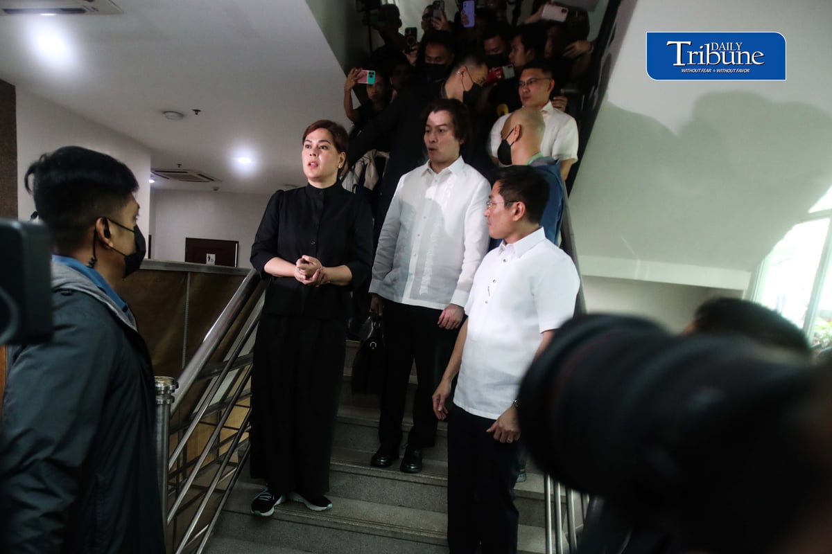 (September 05 2026) Vice President Sara Duterte entered the hall of justice with the member of the media, after the authorities granted her request that she only enter inside the hall of justice with members of the media. Photo/Analy Labor