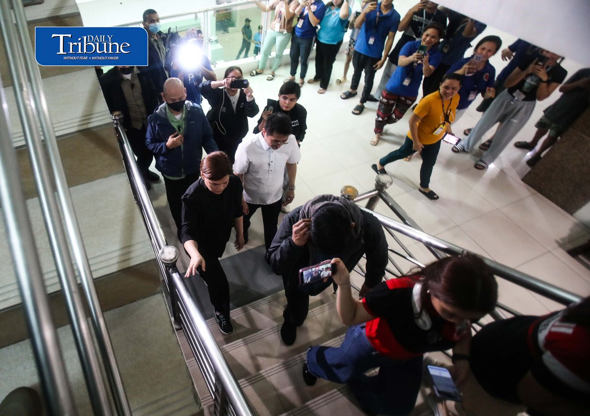 (September 05 2026) Vice President Sara Duterte entered the hall of justice with the member of the media, after the authorities granted her request that she only enter inside the hall of justice with members of the media. Photo/Analy Labor