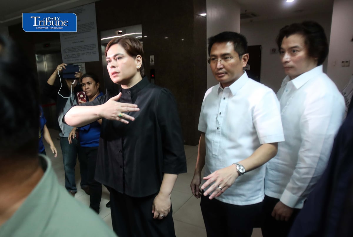 (September 05 2026) Vice President Sara Duterte entered the hall of justice with the member of the media, after the authorities granted her request that she only enter inside the hall of justice with members of the media. Photo/Analy Labor