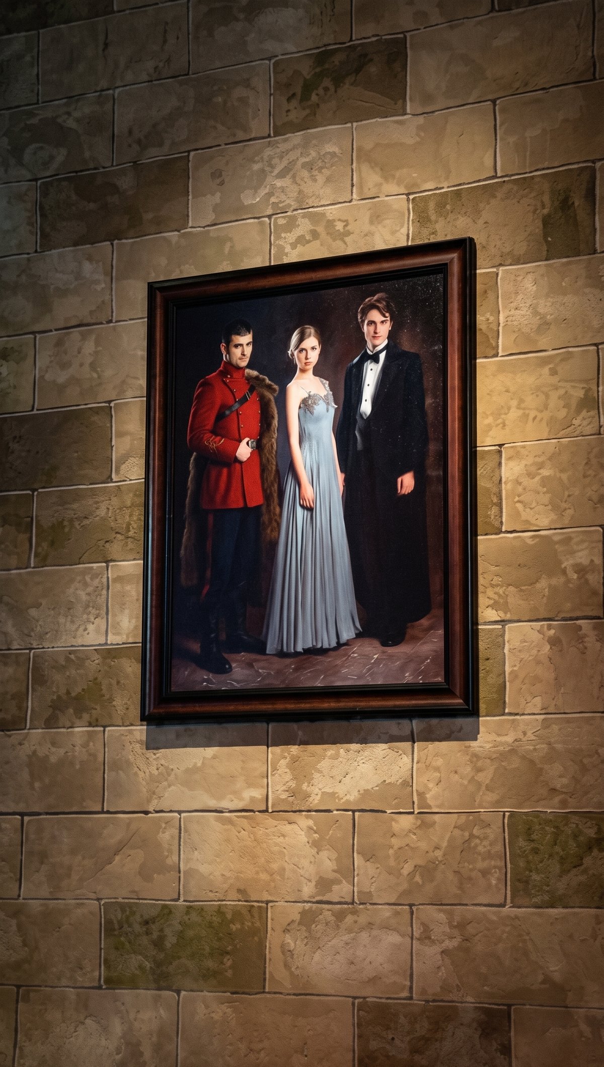 A PORTRAIT of the three champions. (From left) Viktor Krum, Fleur Delacour and Cedric Diggory.