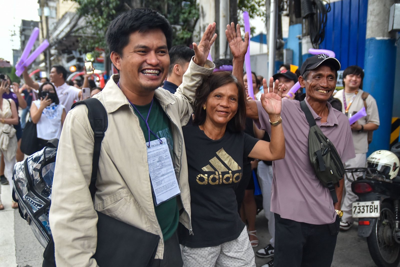 Families and supporters welcomed aspiring lawyers with the  as they complete the 1st day of the 2026 Bar examinations near at the San Beda University testing center in Manila, on September 6. l Zedrich Xylak Madrid