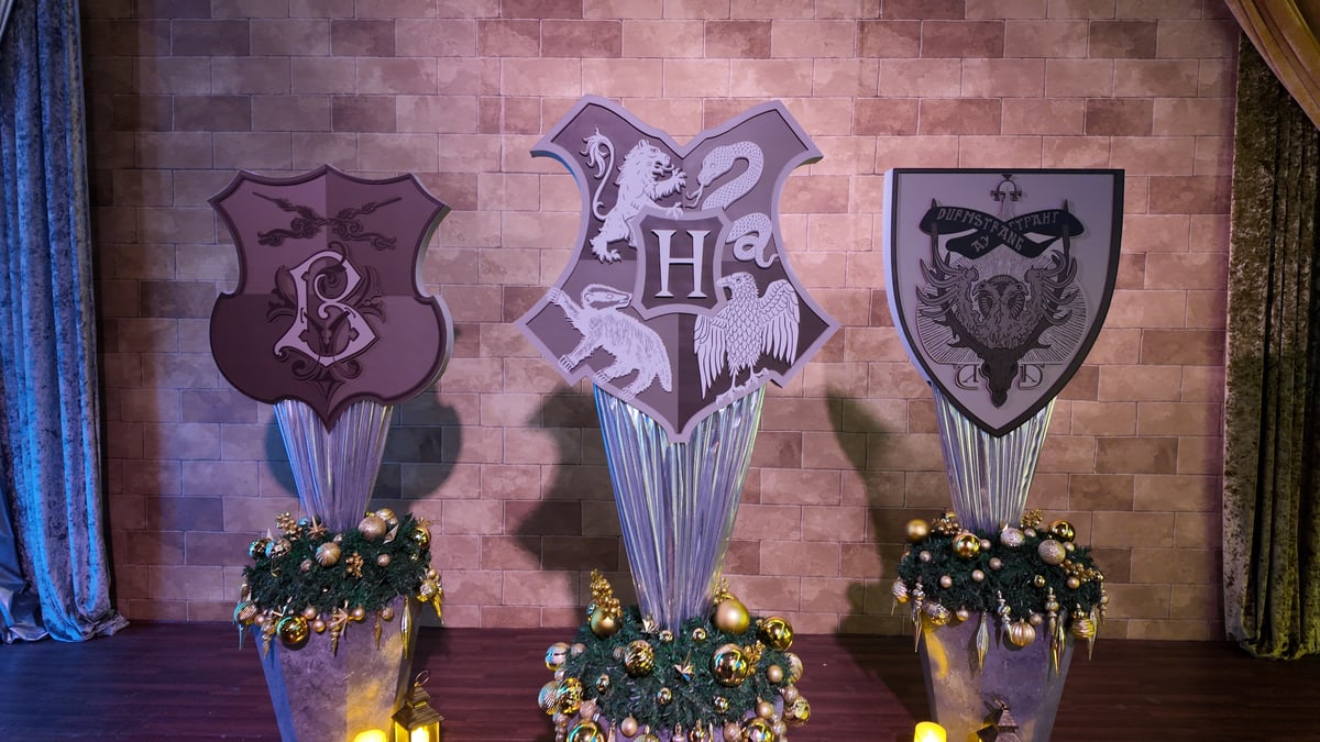 CRESTS of Beauxbatons, Hogwarts and Durmstrang.