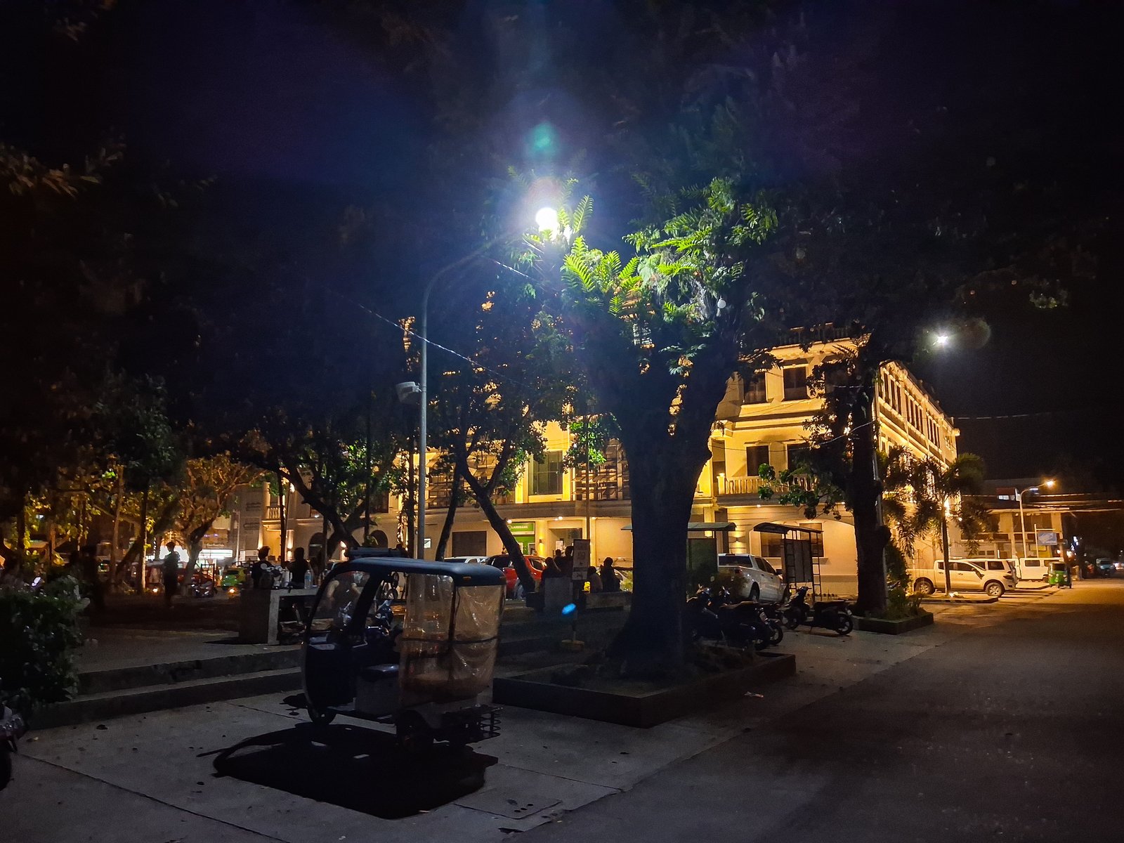 YELLOW lights glowing at Dipolog City Hall, in front of Plaza Magsaysay.