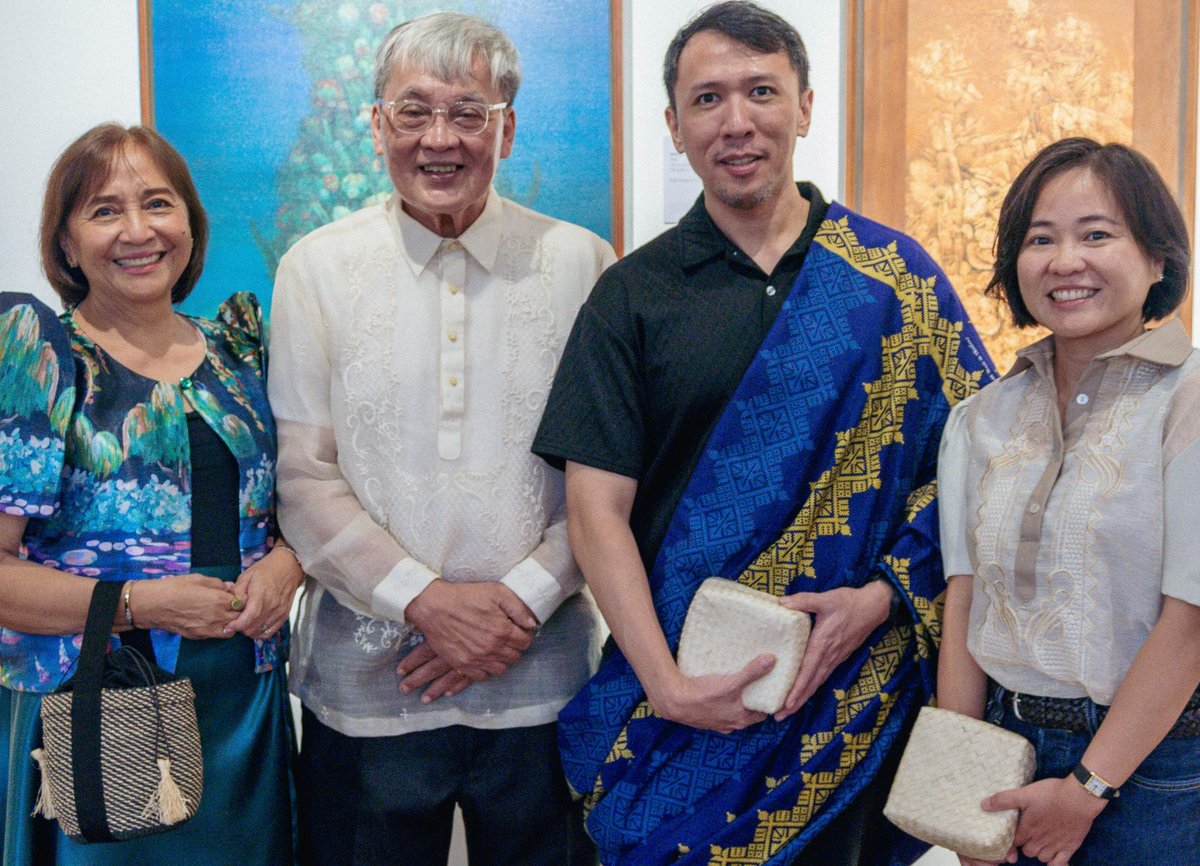 MR. and Mrs. Lauro Alcala Jr., son of National Artist Larry Alcala; Duane Galang of Gaming Library and Ana Alcala, granddaughter of Larry Alcala.
