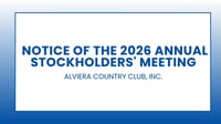 Alviera Country Club, Inc.: Notice of the 2026 Annual Stockholders' Meeting