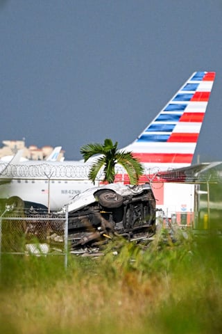 Amazon cargo plane overshoots Miami runway, catches fire