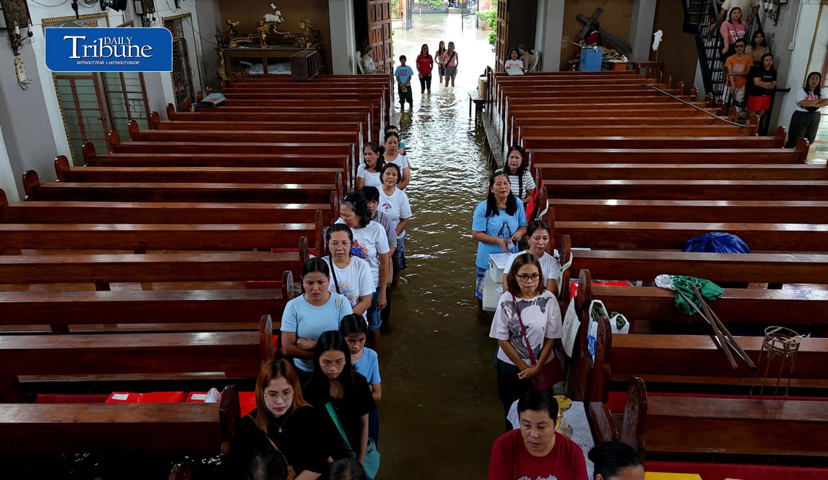FAITH ABOVE THE FLOODWATERS

Floodwaters fail to deter devotees from attending Mass at St. John the Baptist Parish Church in Barangay San Juan, Hagonoy, Bulacan, on Tuesday, 8 September 2026, to celebrate the Nativity of the Blessed Virgin Mary.

The village has remained flooded for about a month due to persistent monsoon rains.

Photo by Analy Labor