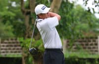 JUSTIN Quiban displays his impressive form to card a seven-under 65 in the opening round of the ICTSI Summit Point Championship in Lipa City.
