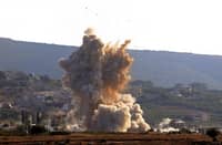 SMOKE rises from an Israeli-controlled explosion in Al-Mansouri, southern Lebanon.