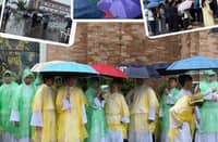 Devotees and clergy brave rain-soaked grounds for the 70th Canonical Coronation Anniversary of the Virgen de los Remedios in San Fernando, Pampanga on Tuesday, 8 Sept