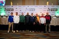 COACHES Louie Alas of Ateneo, Jeff Napa of NU, Caloy Garcia of La Salle, Sean Chambers of FEU, Nash Racela of Adamson, Pido Jarencio of UST, Chris Gavina of UE, and Christian Luanzon of UP declare their readiness to go all out as they chase the Season 89 men’s basketball title of the University Athletic Association of the Philippines.