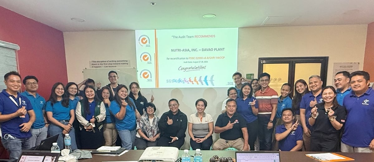 NutriAsia Davao secures food safety recertification