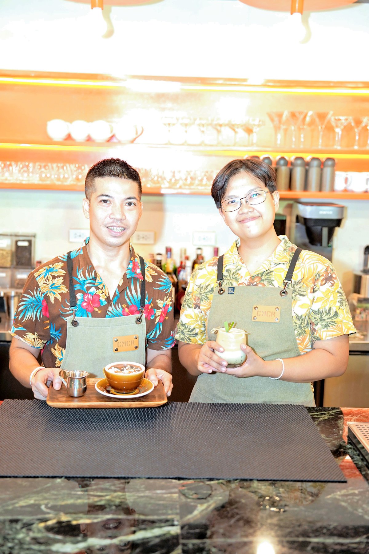 JAY Salvacion and Andy Manuel with their Homegrown Classics Coffee Creations.
