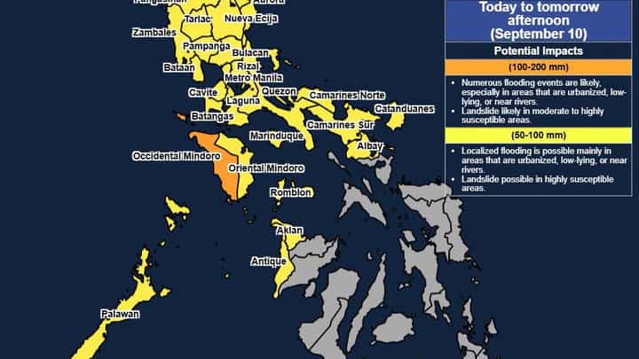 Heavy rains from Habagat threaten Luzon, Visayas with floods, landslides
