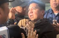 Tensios flared between former congressman Mike Defensor and officials from the BJMP as reporters attempted to conduct an interview on the latter after his pre-trial hearing last 14 August.