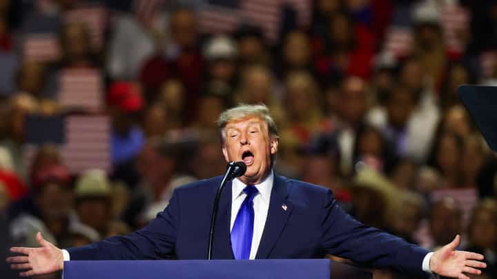 PRESIDENT Donald Trump attends the first day of the 2026 Republican National Convention at the American Airlines Center on 9 September 2026 in Dallas, Texas.