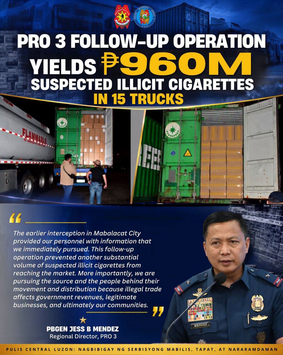 P960M illegal cigarettes seized in Central Luzon