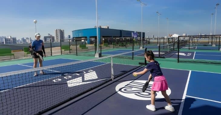 A pickleball court in SM Sta. Mesa.