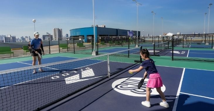A pickleball court in SM Sta. Mesa.