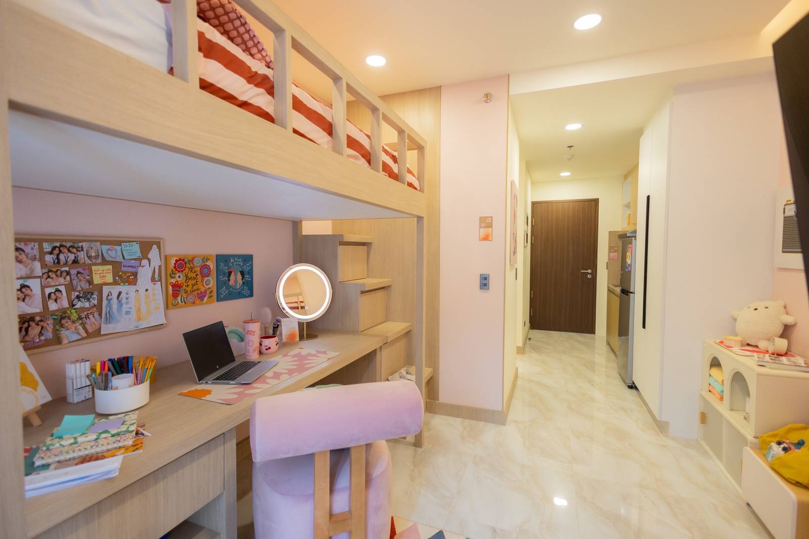 THIS studio unit makes every square meter count with a clever bunk-and-study setup, natural light and details designed around everyday living.
