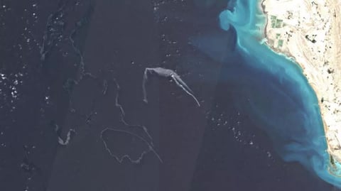 Likely oil slicks in Strait of Hormuz after tanker strikes