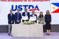 US Trade and Development Agency deputy director Thomas Hardy (third from left) and Benedicto Bulatao, chief operating officer, ComClark Network and Technology (fourth from left) led in the signing of an agreement for the funding of a pilot project deploying WiFi equipment at six public sites to assess market demand, technical requirements, commercial viability and financing options before a potential nationwide rollout. The event was held during the USTDA-organized Luzon Economic Corridor at the Grand Hyatt, Taguig, Metro Manila on Thursday, 10 September 2026.