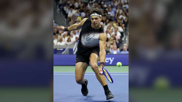 BEN Shelton punches a ticket to the final following a 4-6, 6-3, 6-3, 7-5 victory over Frances Tiafoe in the semifinals of the US Open men’s singles event.