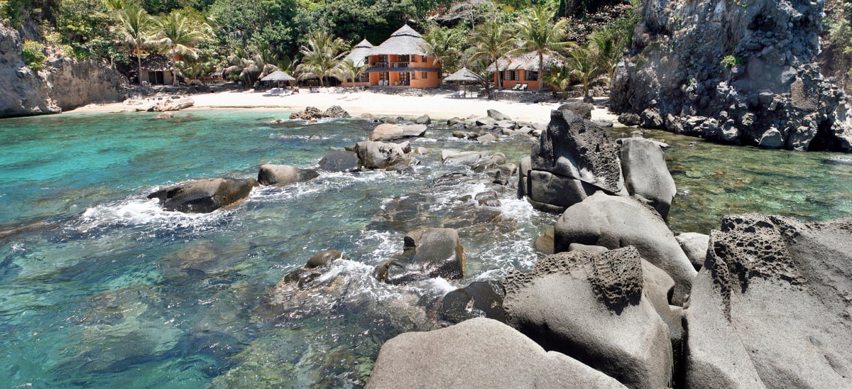 Rock climbing in Apo Island