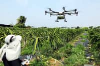TAIWAN-MADE agricultural drones using GPS, waypoints and radar sensors to fly pre-programmed paths over fields without human steering, as well as those developed by firms like Thunder Tiger and Geosat that are equipped with multispectral cameras and AI to scan crops and spray precise amounts of fertilizer or pesticide, are examples of autonomous mobile robots for smart farming.