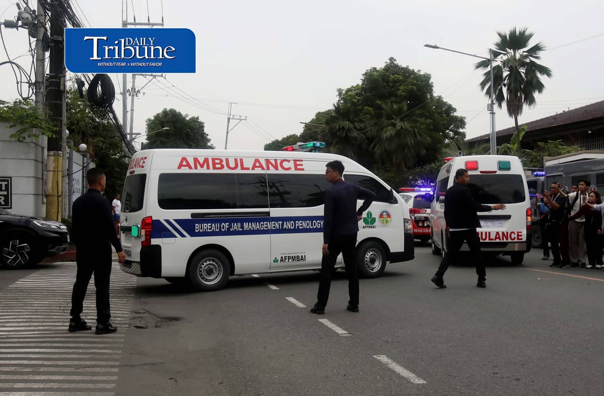 (September 12 2026) An ambulance carrying former speaker Matin Romualdez left Cardinal Santos Medical Center in San Juan City to transfer to the Philippine General Hospital (PGH) in Manila, as the Sandiganbayan Third Division order PGH to examine Romualdez and verify the findings doctors from Cardinal Santos Medical Center. Photo/Analy Labor